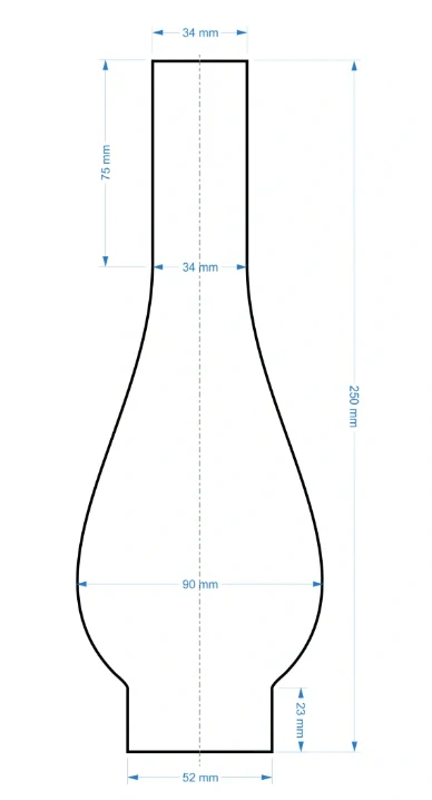 Cylindr na lampu pr. 52/250 - 14L