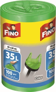 FINO pytle s uchy zelené 35 L 100 ks