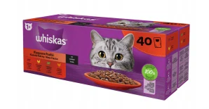 WHISKAS mokré krmivo pro kočky hovězí kuřecí jehněčí drůbeží v omáčce 40x85