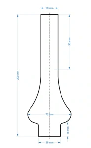 Cylindr na lampu pr. 36/200 (8DR)